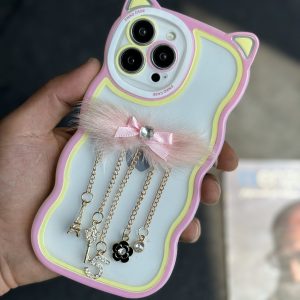 قاب موبایل گربه آویزدار پاریس و شنل