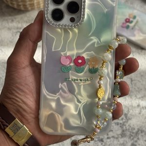 قاب موبایل آیفون سه گل سبز ( بدون بند )