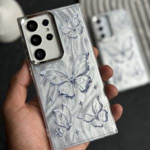 قاب موبایل سامسونگ پروانه شاینی سیلور