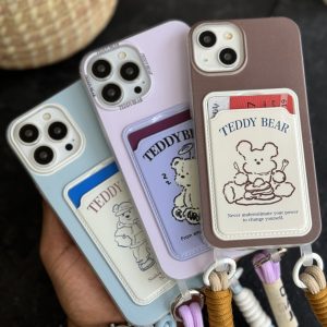 قاب موبایل آیفون تدی بر جاکارتی + بندکوتاه