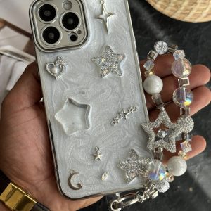 قاب موبایل آیفون ماه و ستاره برجسته گلکسی ( بدون بند )