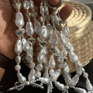 بند و آویز وایت پیرل پاپیون قلبی