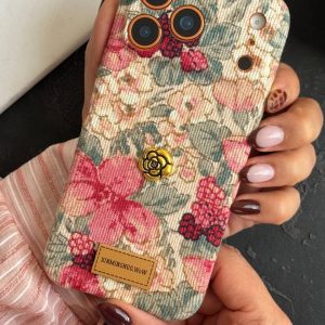 قاب موبایل آیفون گوچی فلاور کبریتی پارچه ای