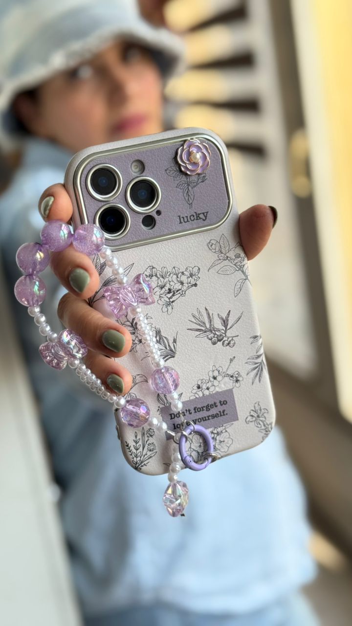 قاب موبایل آیفون گل خودتو دوست داشته باش + بدون بند