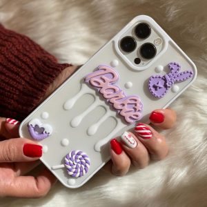 قاب موبایل آیفون آبنبات چوبی بنفش