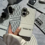 قاب White Christian Dior دور لنز نگین آیفون (کدC2076)