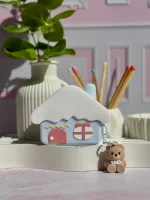 کاور ایرپاد سیلیکونی خونه با آویز خرسی (کدa0256) - تصویر 2