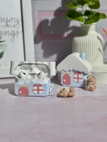 کاور ایرپاد سیلیکونی خونه با آویز خرسی (کدa0256) - تصویر 3