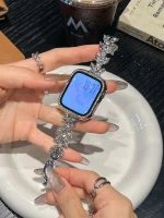 بند اپل واچ Diamond leaf bracelet با گارد نگینی (کدw5072) - تصویر 4