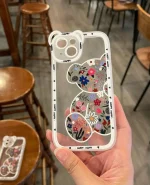 قاب خرس گلدار سفید با ایرپاد ست (کدc1020)